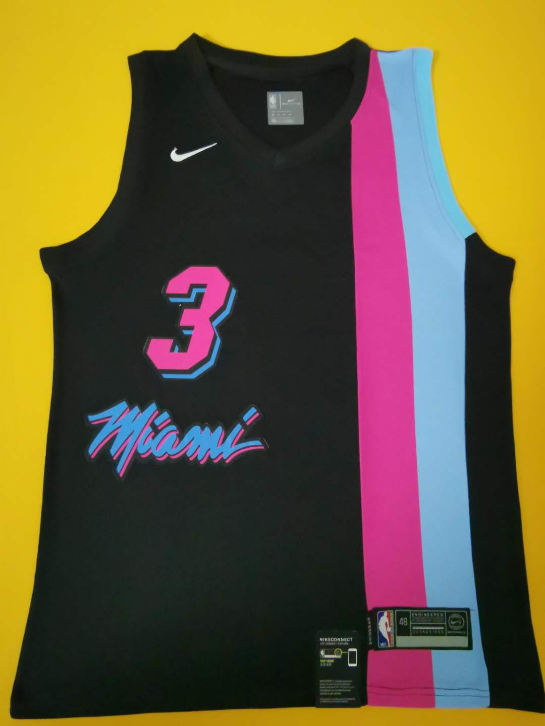 2020 Men Miami Heat 3 Wade Black game NBA Nike Jerseys